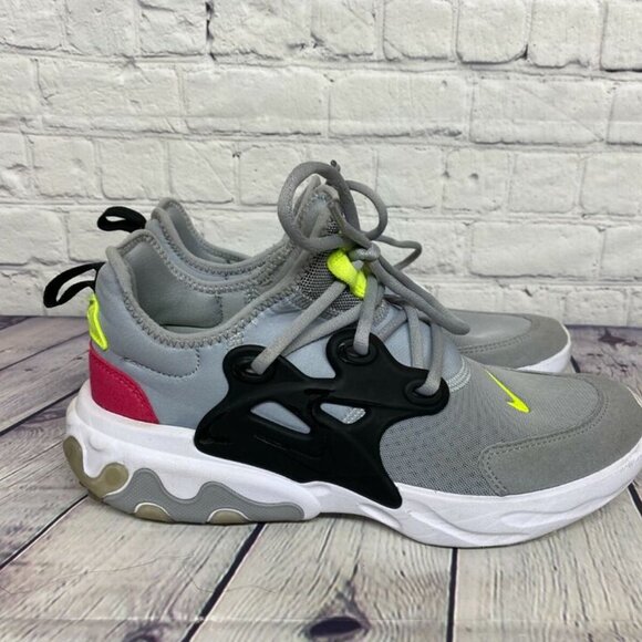 Nike Women Shoes Size 6Y (7.5) BQ4002 004 React Presto Running Grey Black White - Picture 2 of 10